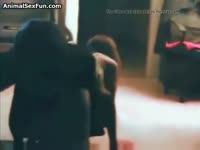 Young lady getting banged by dog in amateur beastiality porn